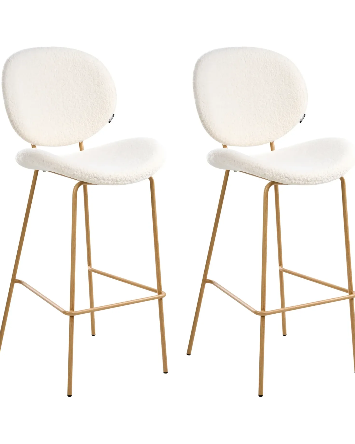 Set di 2 sedie alte LUANA Bouclé Bianco