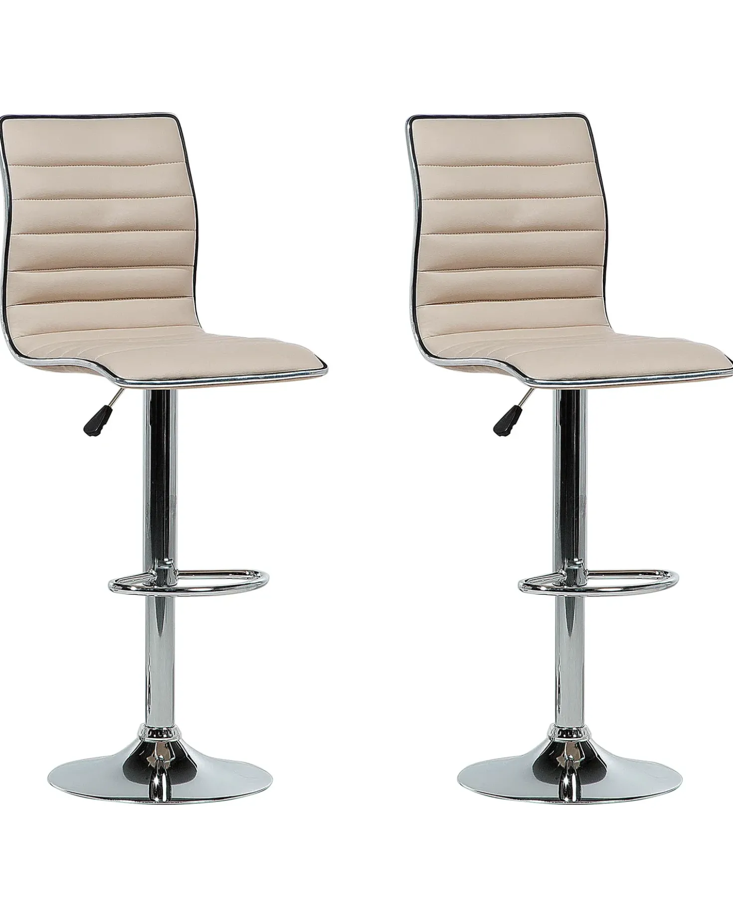 Set di 2 sedie alte LUCERNE Pelle sintetica Beige chiaro