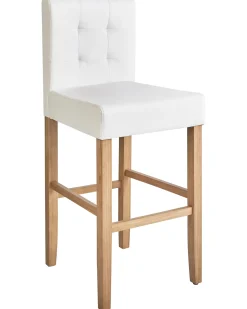 Set di 2 sedie alte MADISON Pelle sintetica Bianco sporco