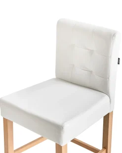 Set di 2 sedie alte MADISON Pelle sintetica Bianco sporco