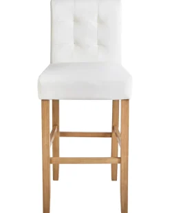 Set di 2 sedie alte MADISON Pelle sintetica Bianco sporco