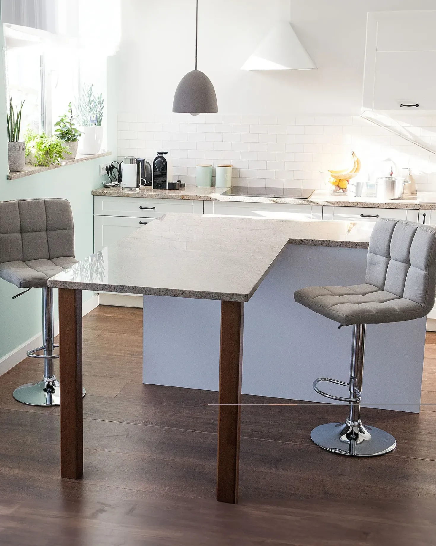 Set di 2 sedie alte MARION Beige chiaro
