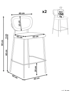 Set di 2 sedie alte MAYETTA Rattan Arancione