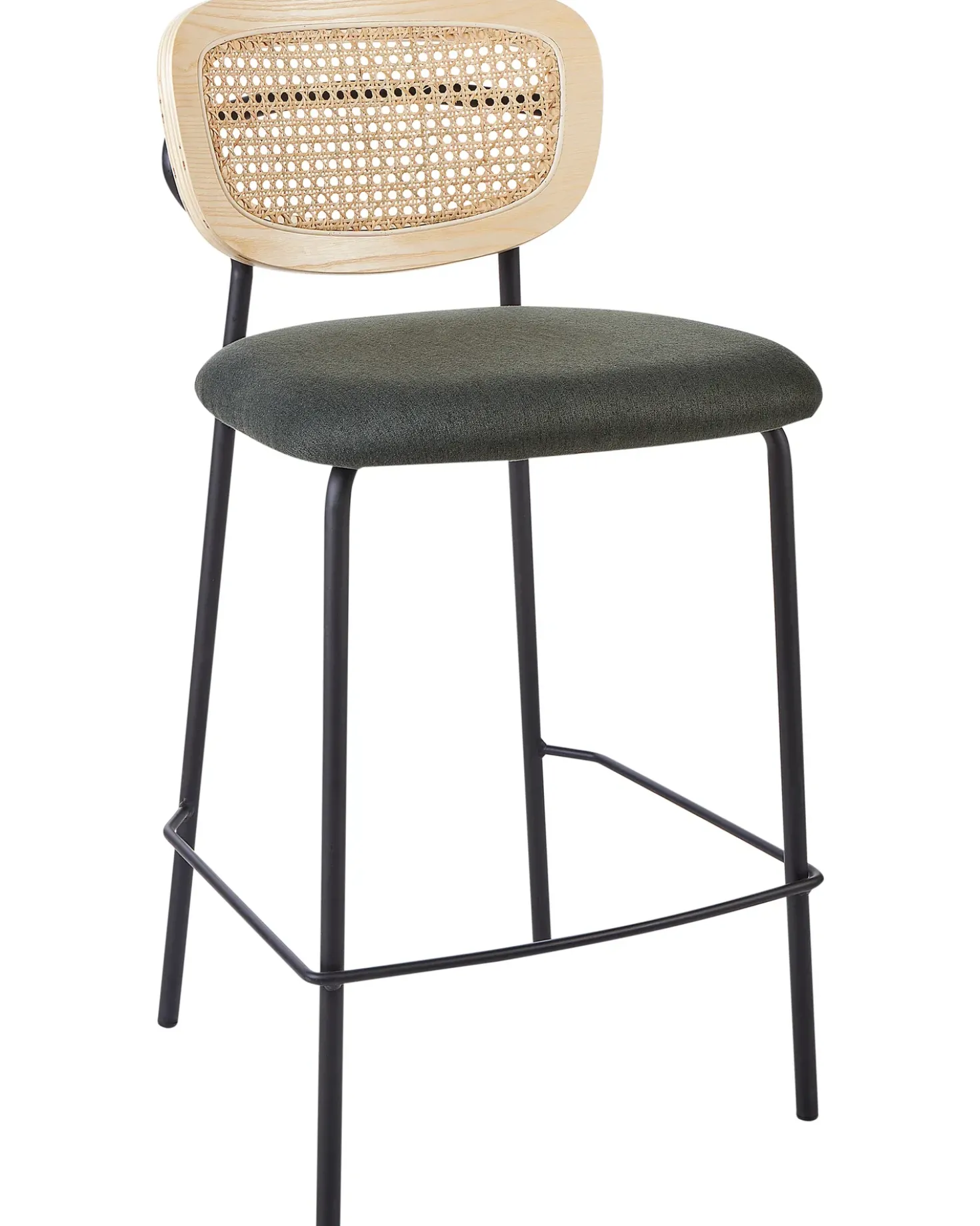 Set di 2 sedie alte MAYETTA Rattan Verde scuro