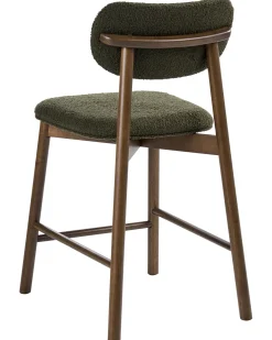 Set di 2 sedie alte MILLS Bouclé Marrone/Verde
