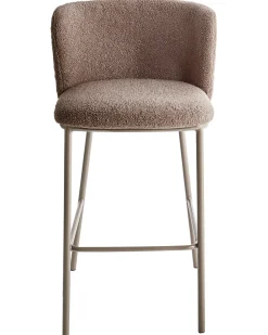 Set di 2 sedie alte MINA II Bouclé Marrone