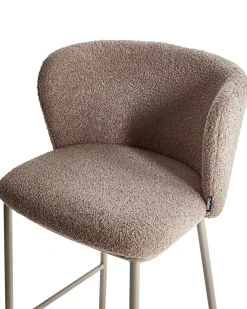 Set di 2 sedie alte MINA II Bouclé Marrone