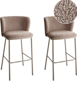 Set di 2 sedie alte MINA II Bouclé Marrone