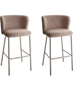 Set di 2 sedie alte MINA II Bouclé Marrone