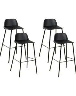 Set di 4 sedie alte MORA Nero