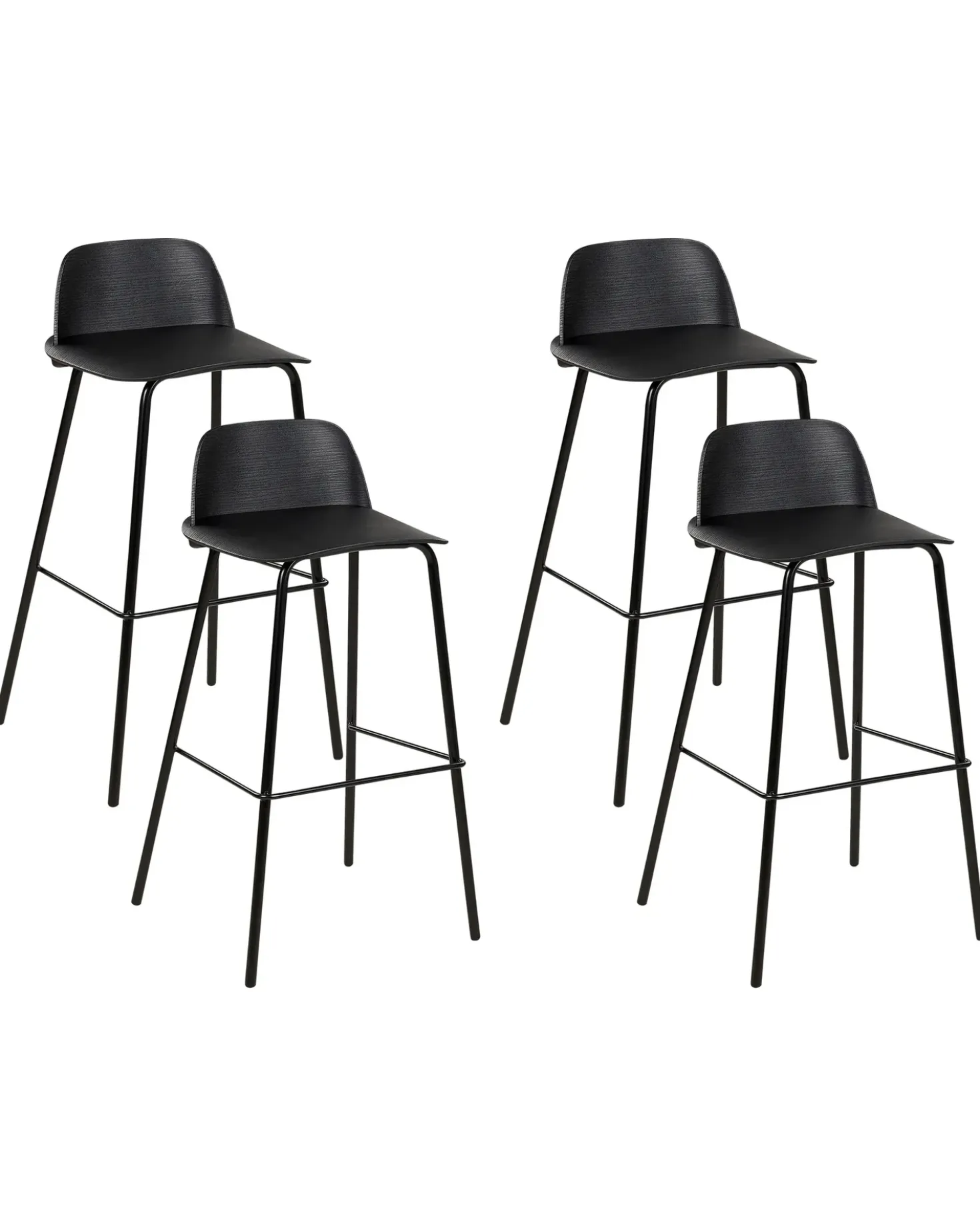 Set di 4 sedie alte MORA Nero