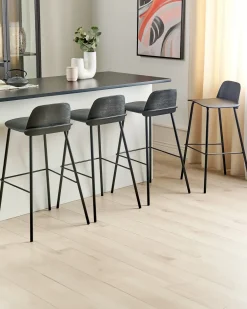 Set di 4 sedie alte MORA Nero