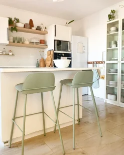 Set di 4 sedie alte MORA Verde chiaro