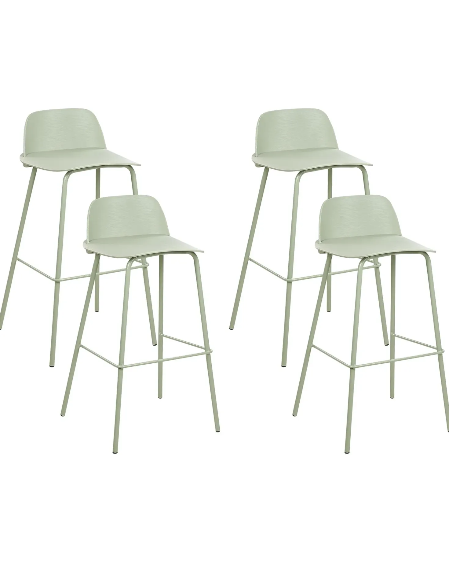 Set di 4 sedie alte MORA Verde chiaro