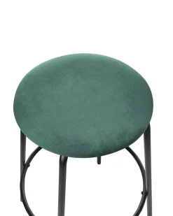 Set di 2 sedie alte MORTON Velluto Verde smeraldo