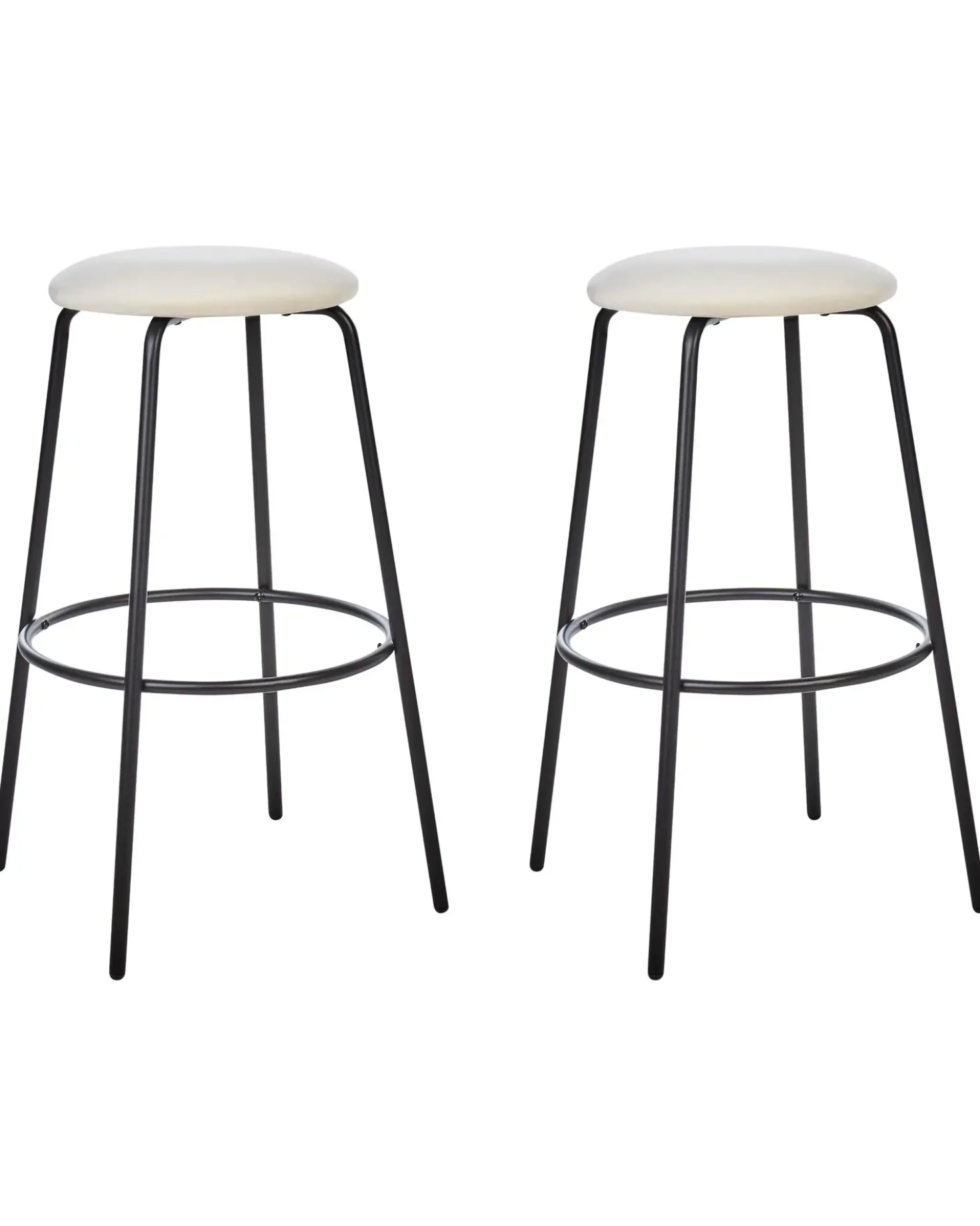 Set di 2 sedie alte MORTON Velluto Bianco sporco