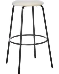 Set di 2 sedie alte MORTON Velluto Bianco sporco