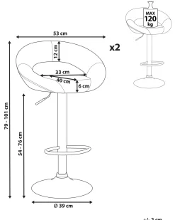 Set di 2 sedie alte PEORIA Pelle sintetica Grigio