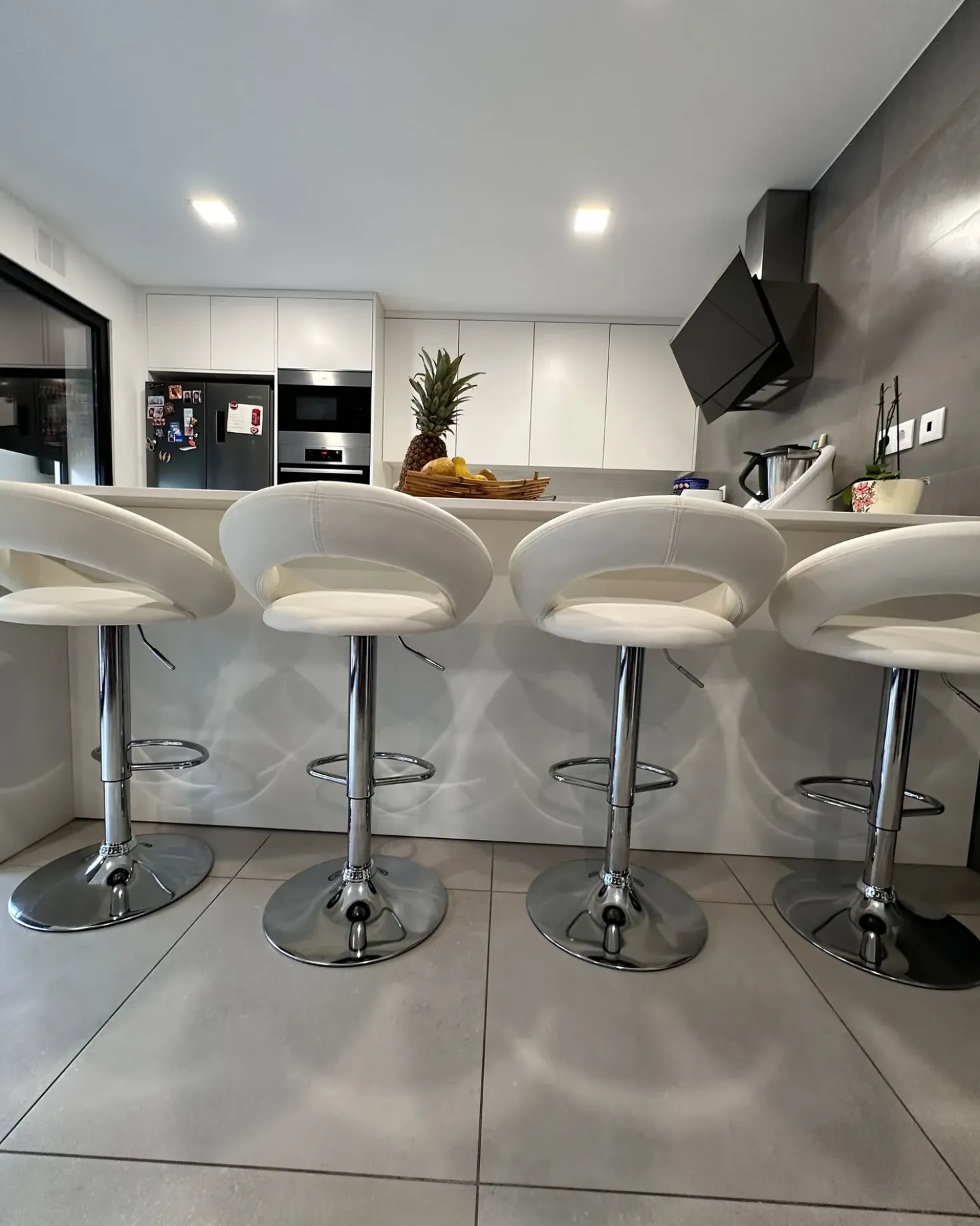 Set di 2 sedie alte PEORIA Pelle sintetica Bianco