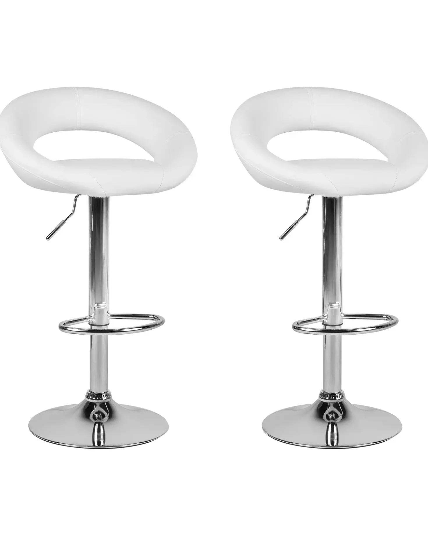 Set di 2 sedie alte PEORIA Pelle sintetica Bianco