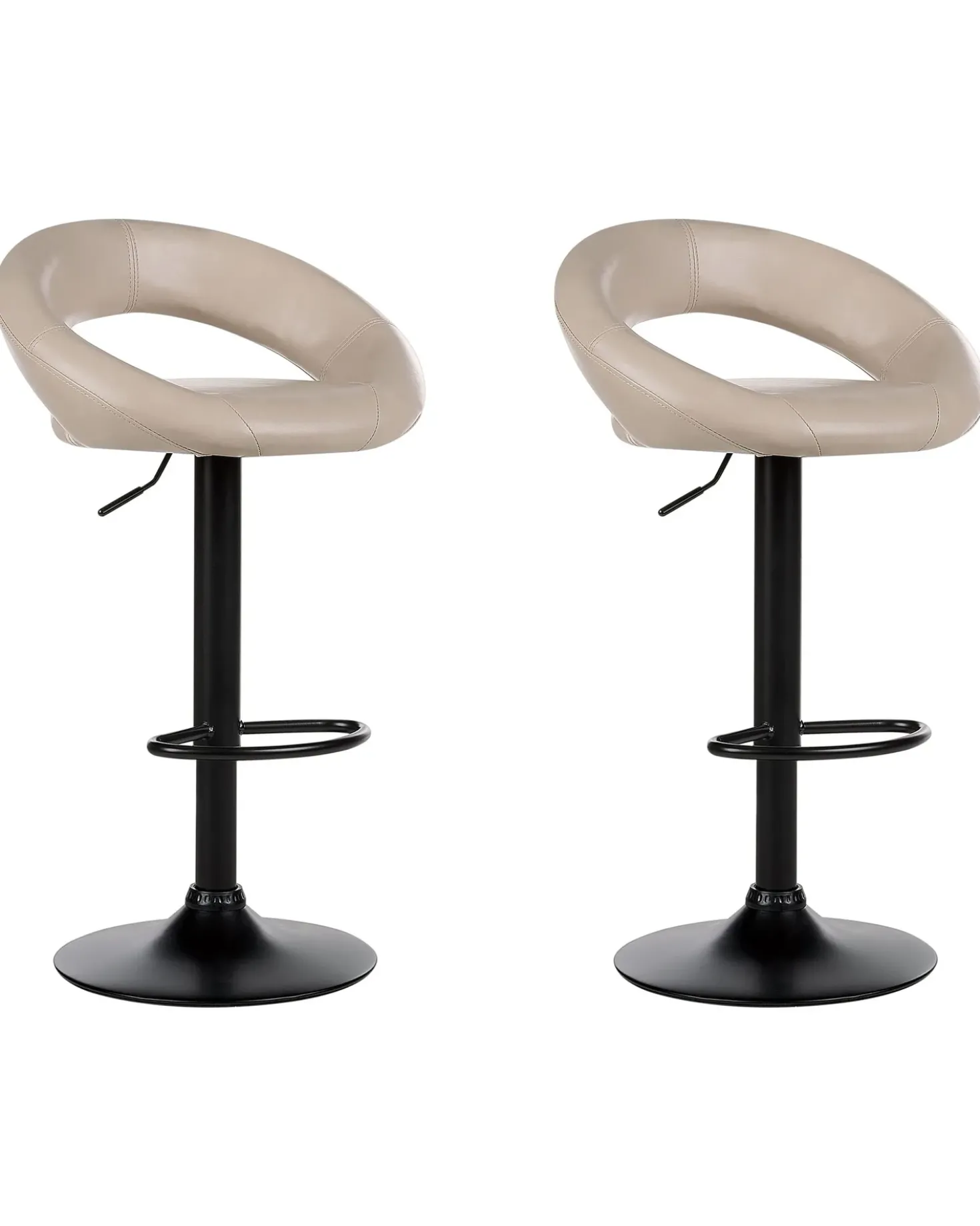 Set di 2 sedie alte PEORIA Pelle sintetica Beige chiaro