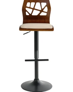 Set di 2 sedie alte PETERSBURG Pelle sintetica Beige/Nero