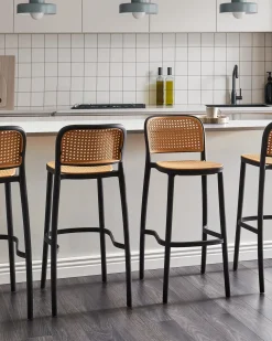 Set di 4 sedie alte PLOSE Materiale sintetico Beige