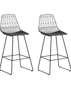 Set di 2 sedie alte PRESTON Metallo Nero