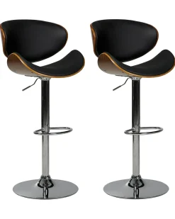 Set di 2 sedie alte ROTTERDAM Pelle sintetica Nero