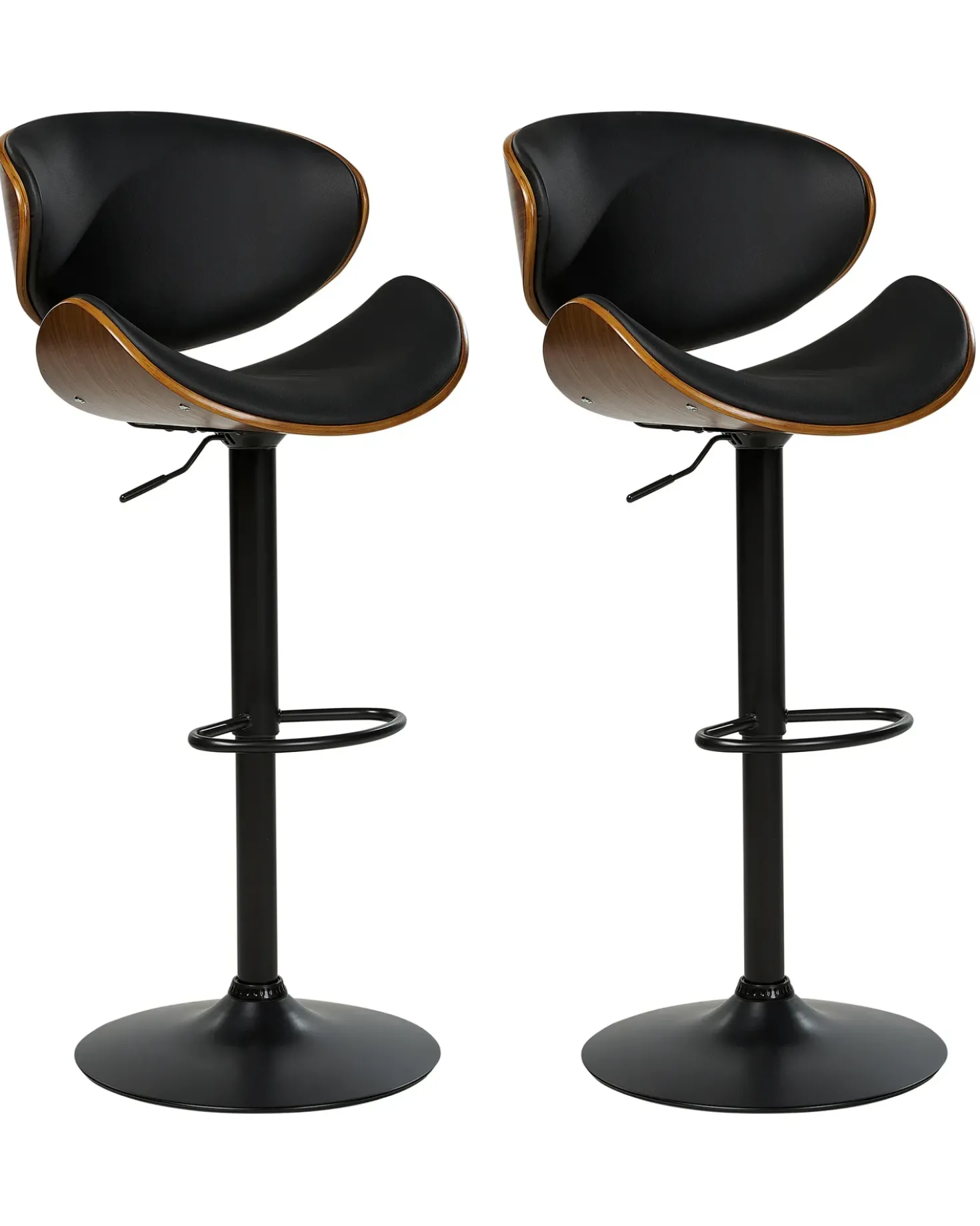 Set di 2 sedie alte ROTTERDAM II Pelle sintetica Nero