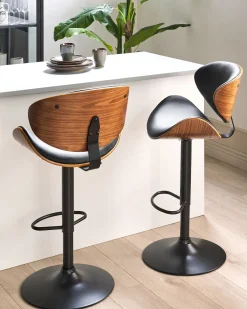 Set di 2 sedie alte ROTTERDAM II Pelle sintetica Nero