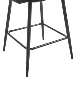 Set di 2 sedie alte SANILAC Velluto Nero