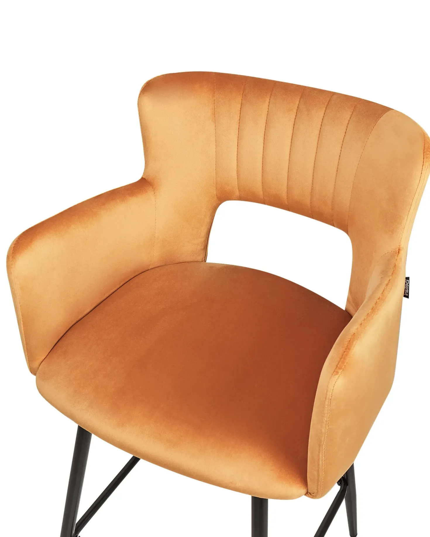 Set di 2 sedie alte SANILAC Velluto Arancione