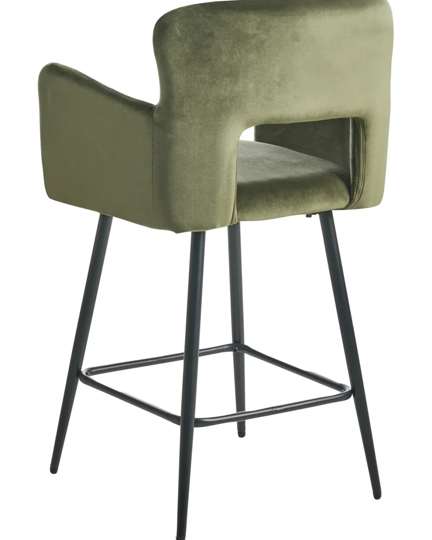 Set di 2 sedie alte SANILAC Velluto Verde oliva