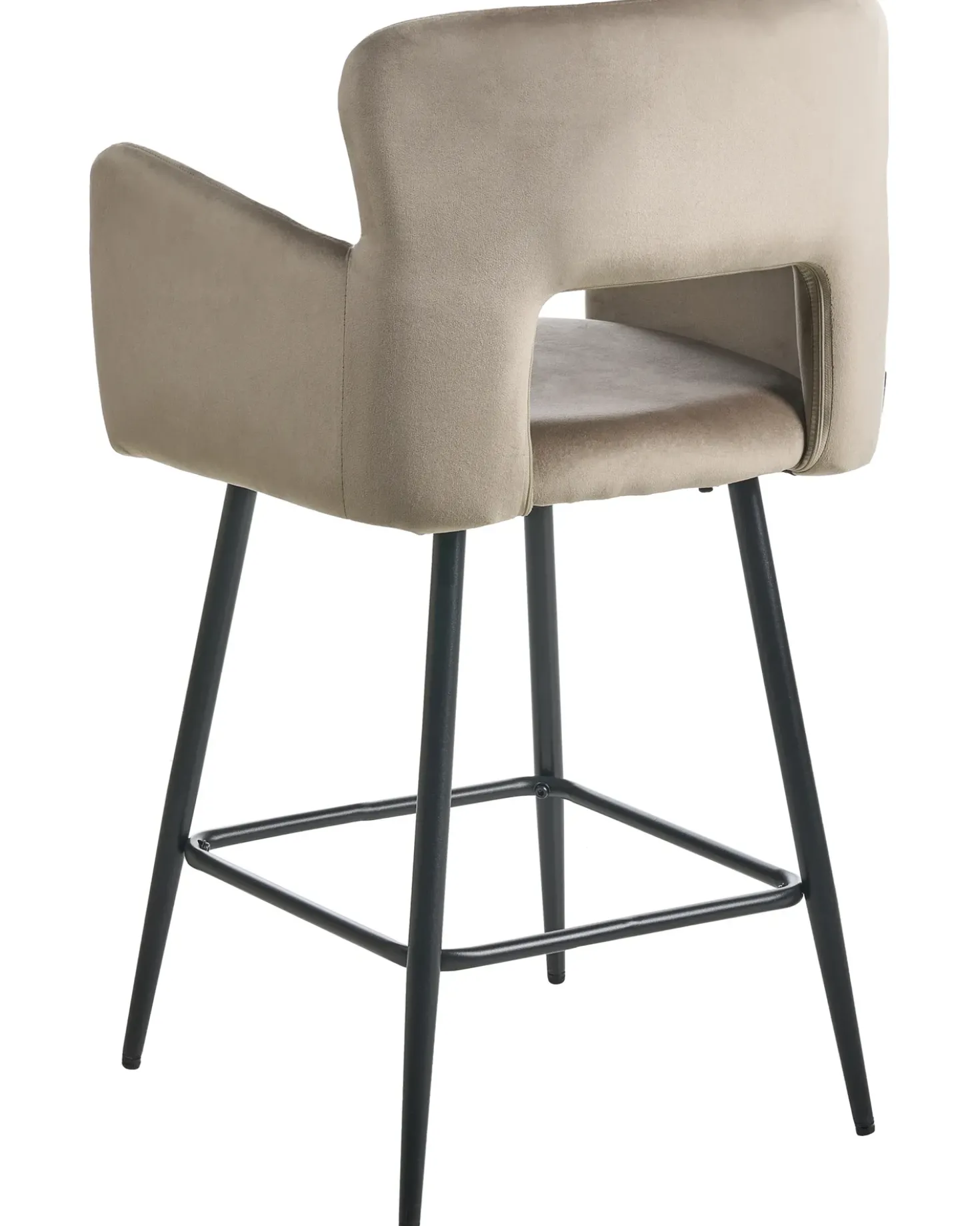 Set di 2 sedie alte SANILAC Velluto Tortora