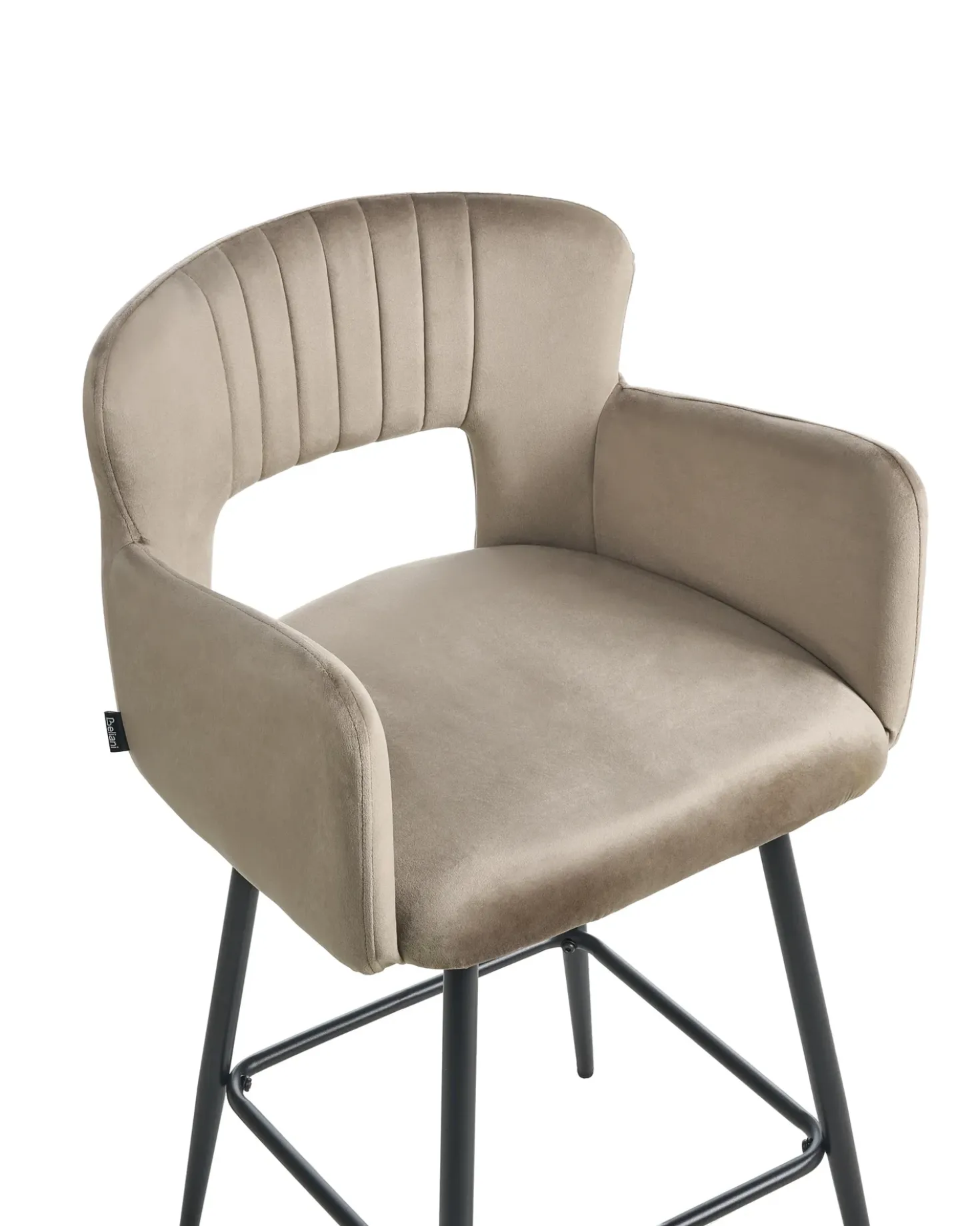 Set di 2 sedie alte SANILAC Velluto Tortora