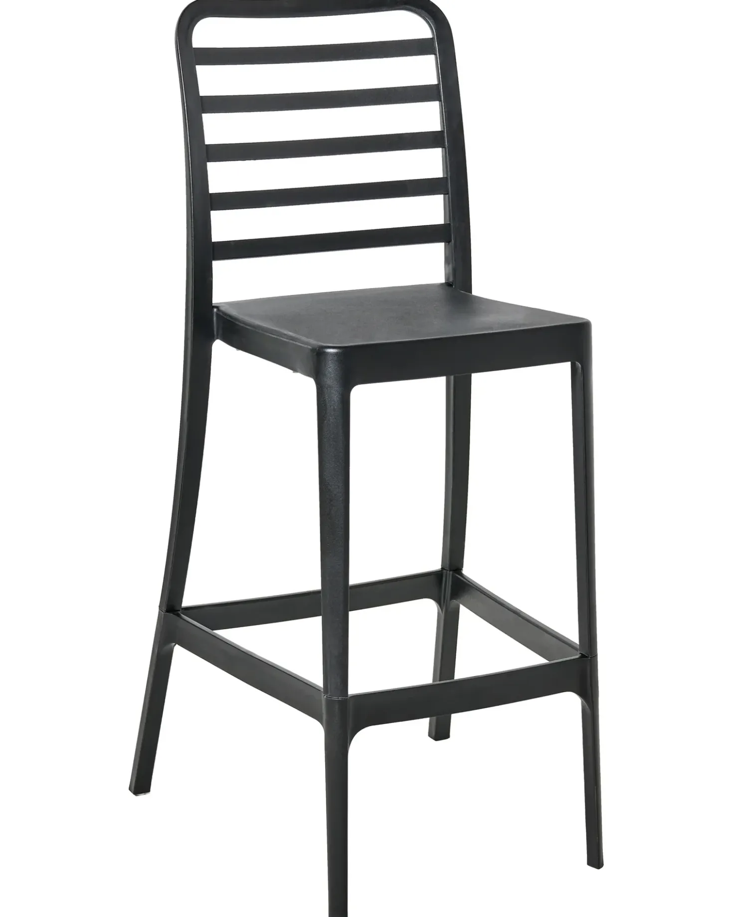 Set di 4 sedie alte SECEDA Materiale sintetico 2 in 1 Nero