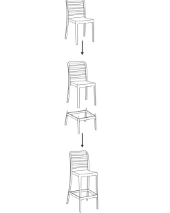 Set di 4 sedie alte SECEDA Materiale sintetico 2 in 1 Nero