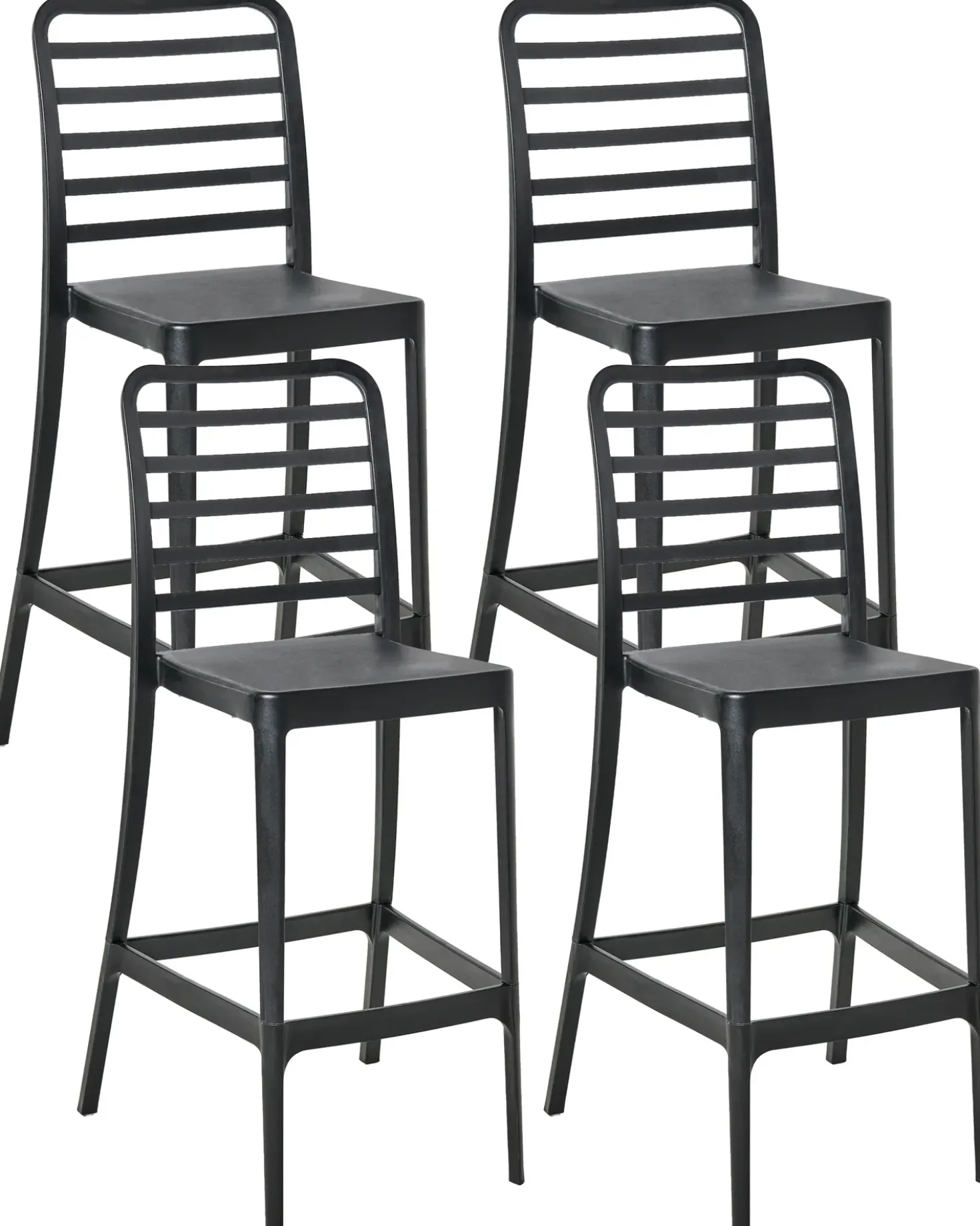 Set di 4 sedie alte SECEDA Materiale sintetico 2 in 1 Nero