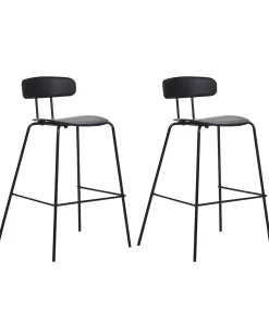 Set di 2 sedie alte SIBLEY Nero