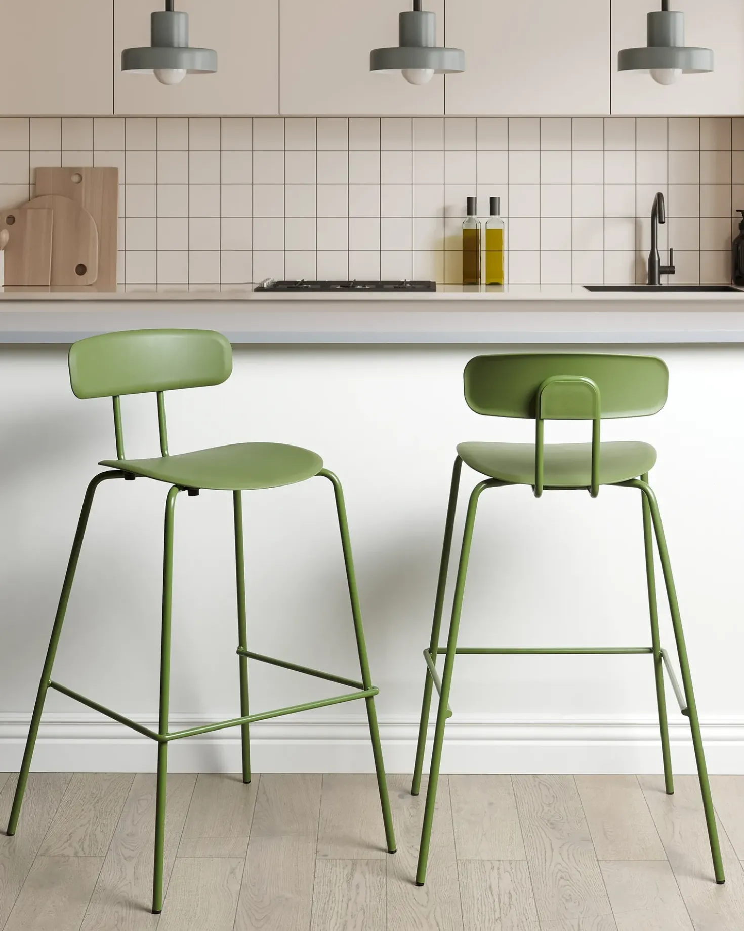 Set di 2 sedie alte SIBLEY Verde