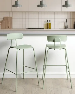 Set di 2 sedie alte SIBLEY Verde chiaro