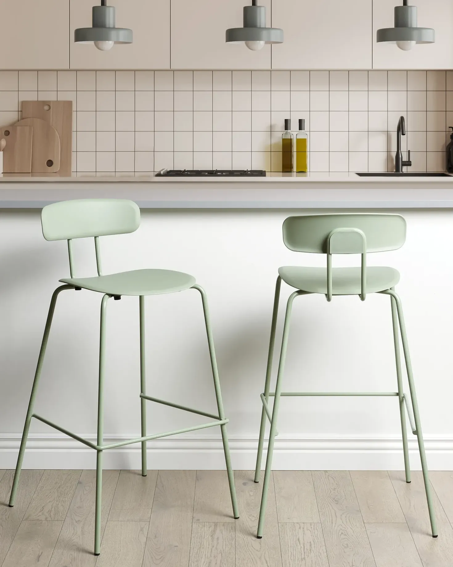 Set di 2 sedie alte SIBLEY Verde chiaro