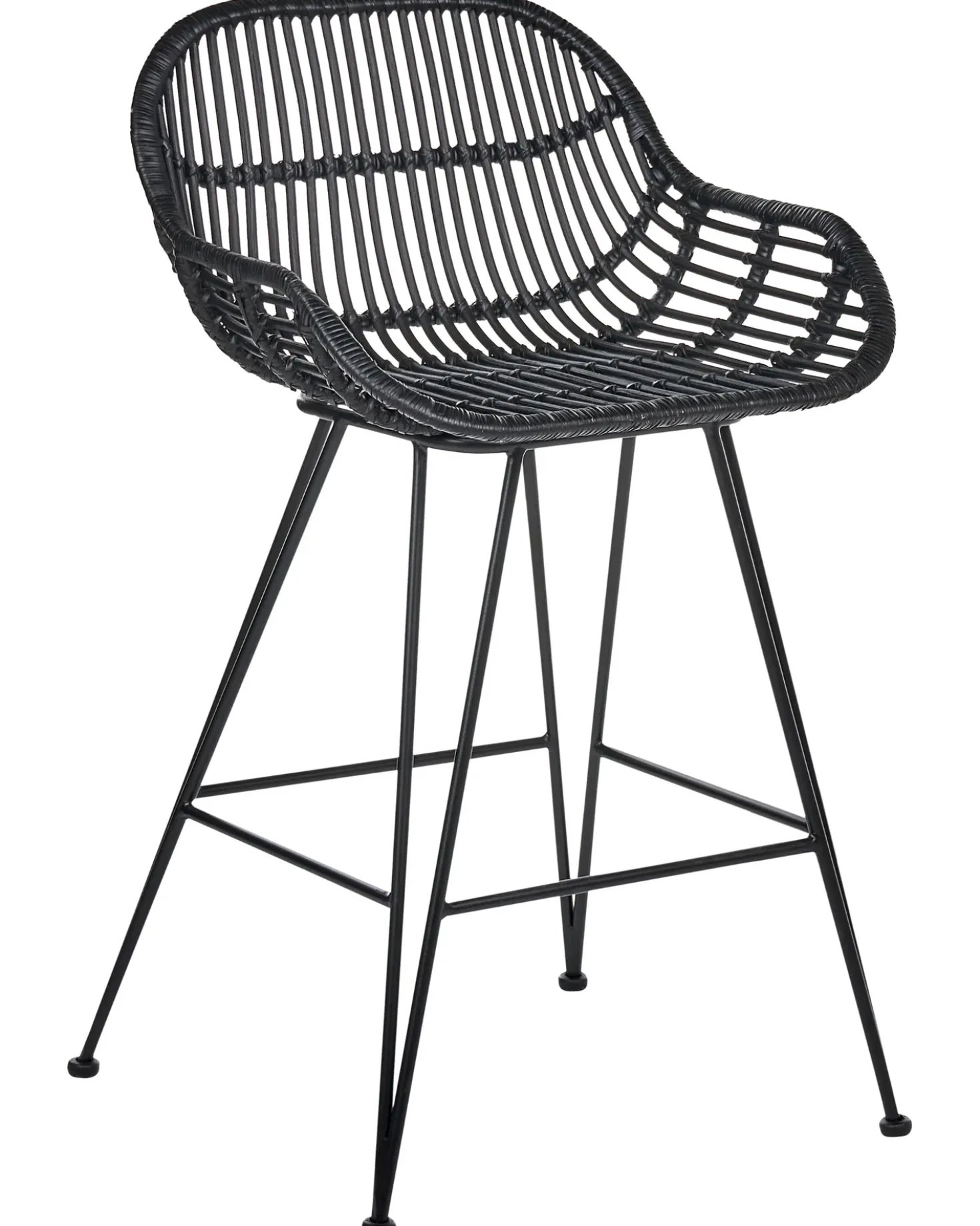 Set di 2 sedie alte TERRELL Rattan Nero