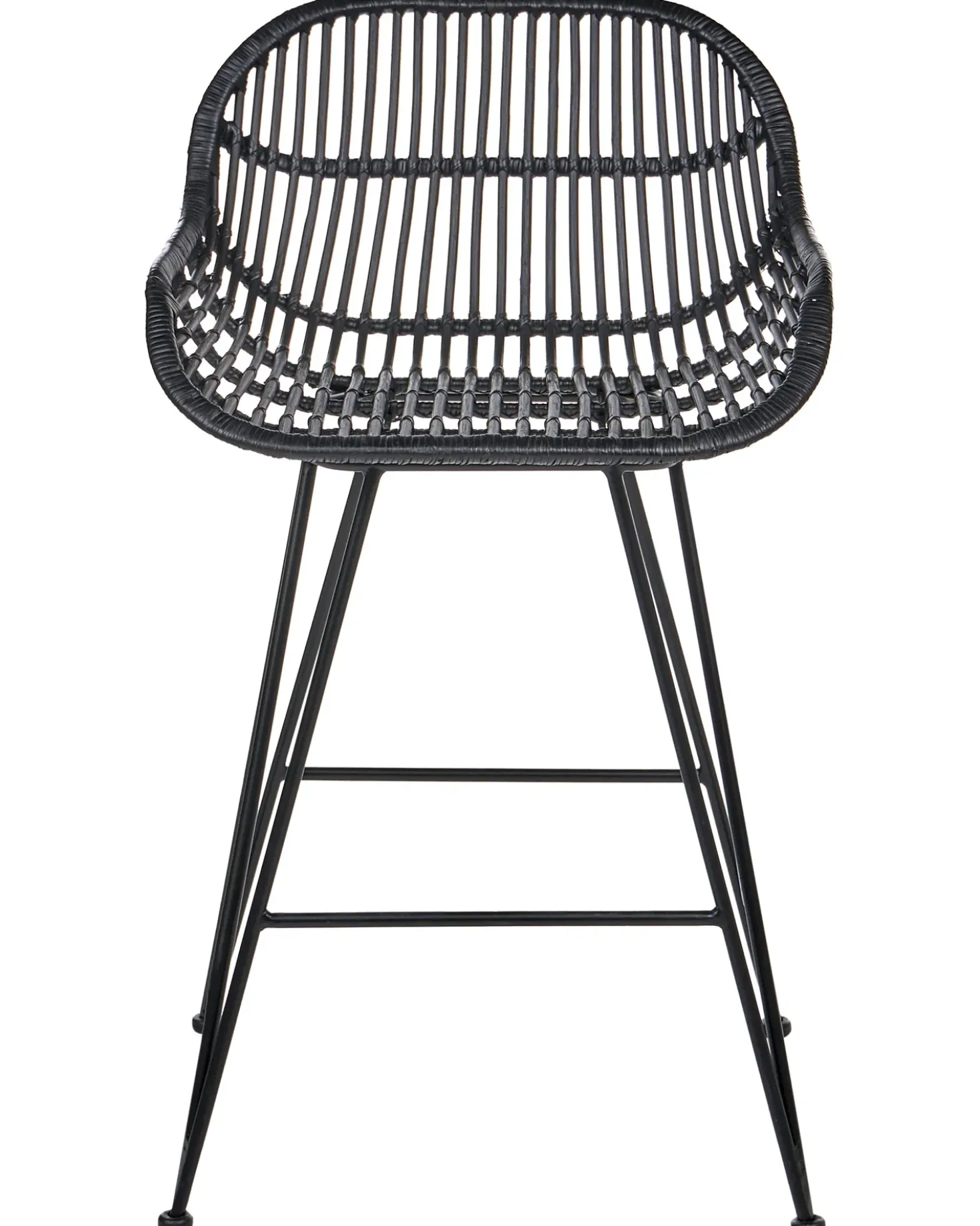Set di 2 sedie alte TERRELL Rattan Nero