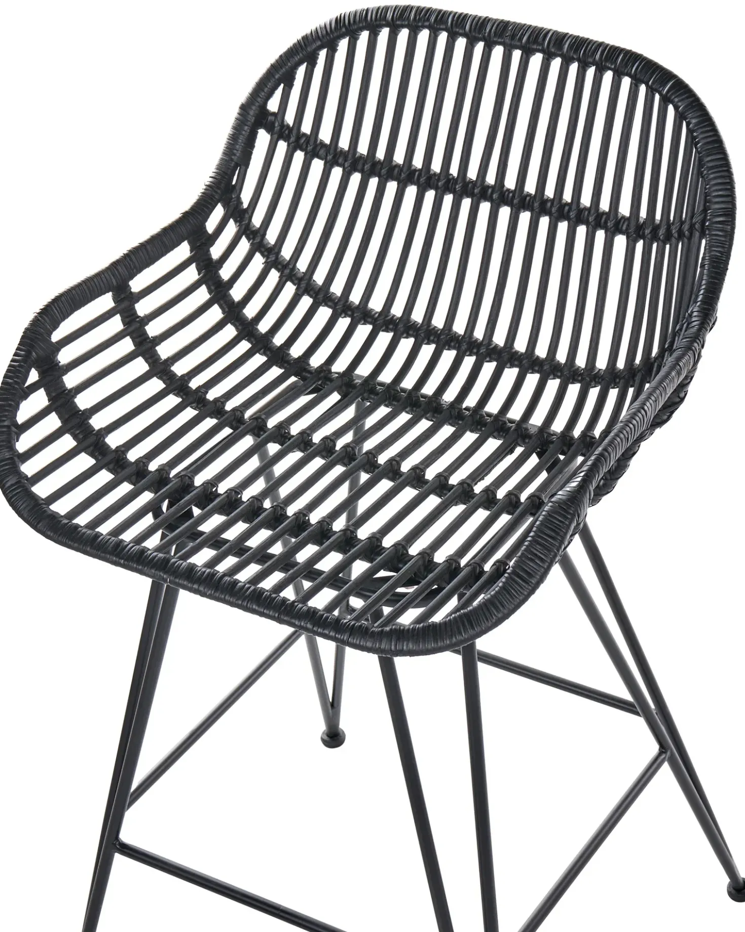 Set di 2 sedie alte TERRELL Rattan Nero
