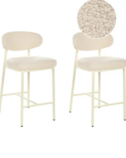 Set di 2 sedie alte UNITY Bouclé Beige chiaro