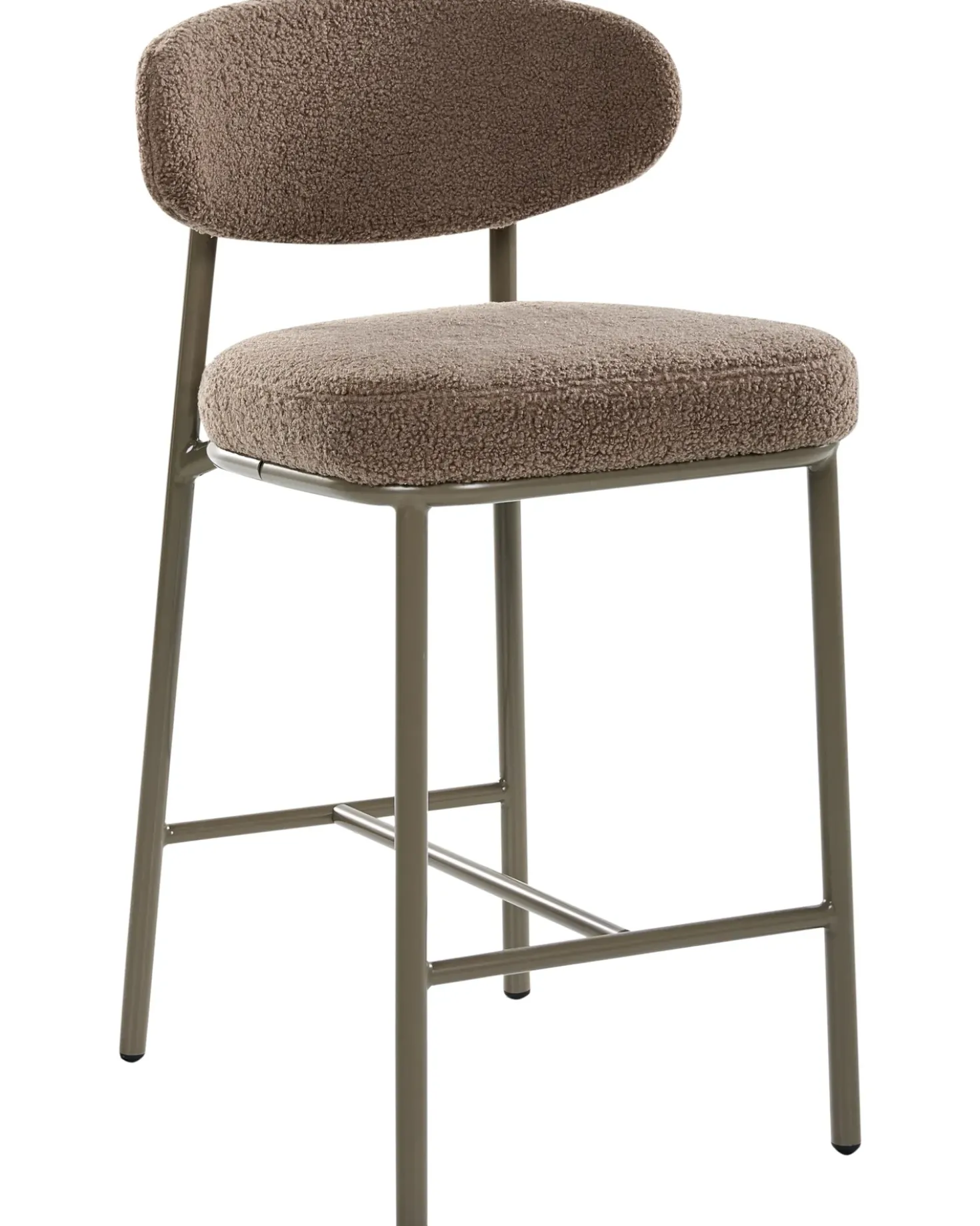 Set di 2 sedie alte UNITY Bouclé Tortora