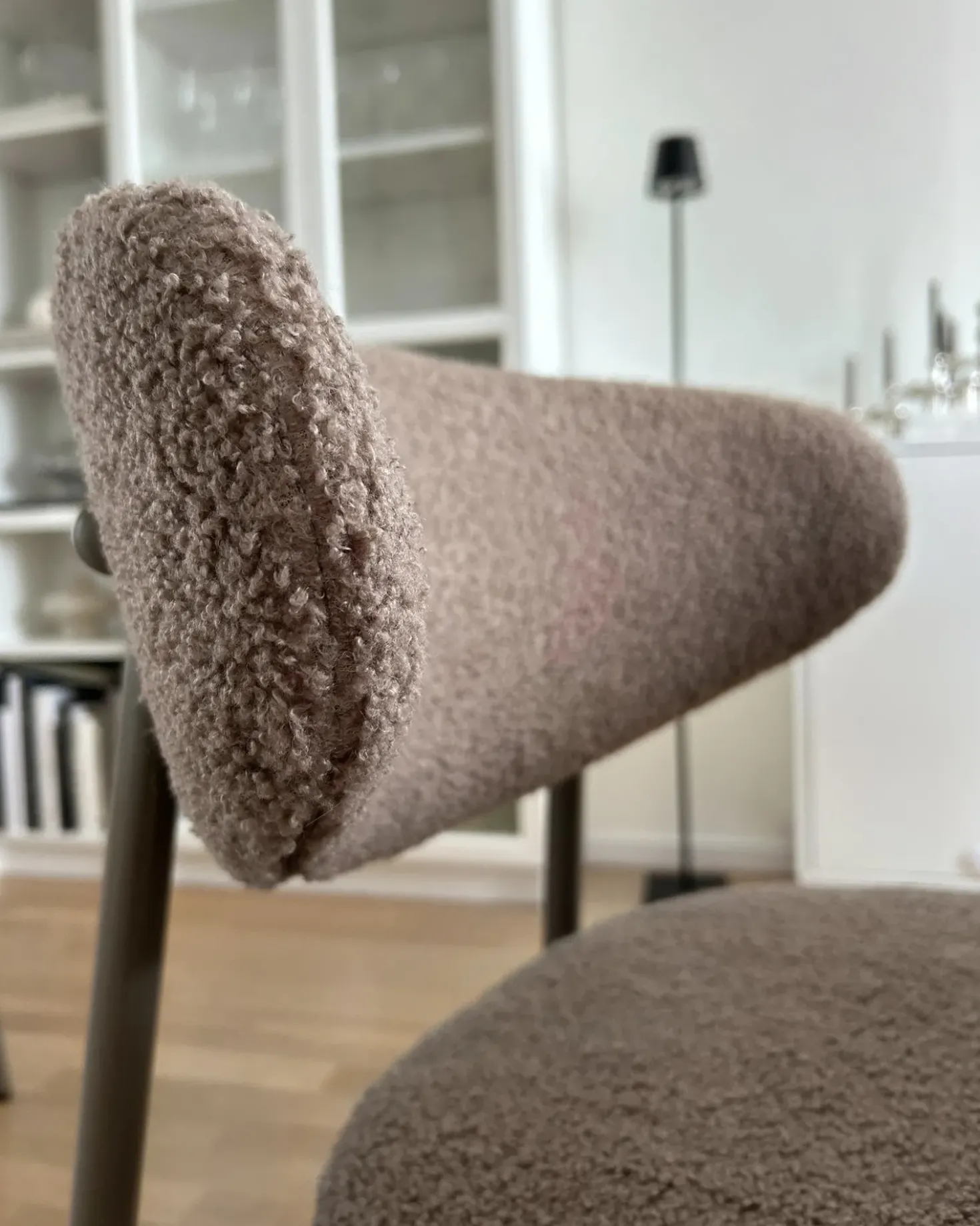 Set di 2 sedie alte UNITY Bouclé Tortora