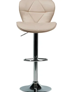 Set di 2 sedie alte VALETTA Pelle sintetica Beige chiaro